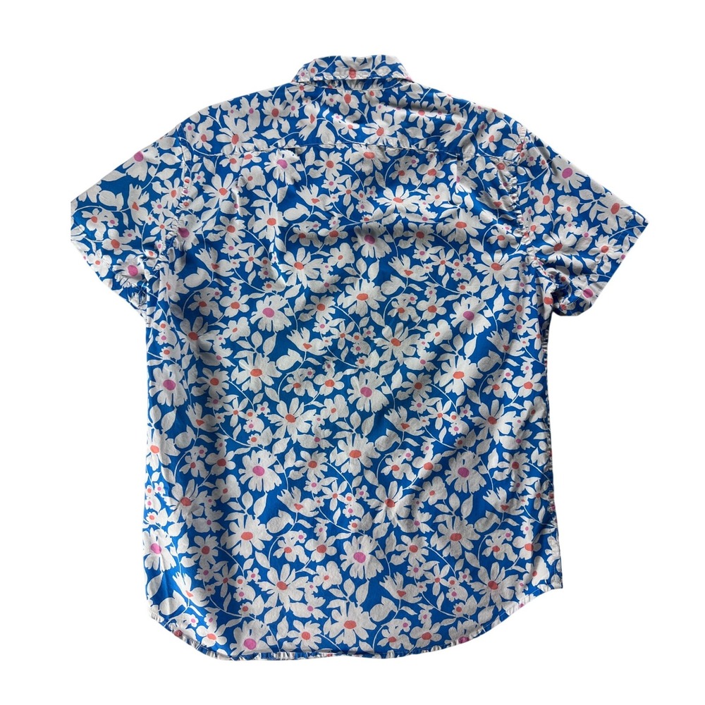 J.Crew Flex Washed Shirt Men Medium Slim Fit Short Sleeve Floral Button Down - Picture 2 of 9
